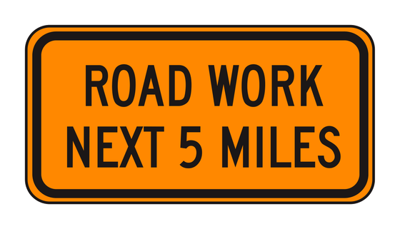 G20-1 Road Work Next XX Miles — official FHWA layout
