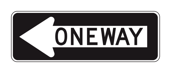 R6-1 One Way (Left) — official FHWA layout