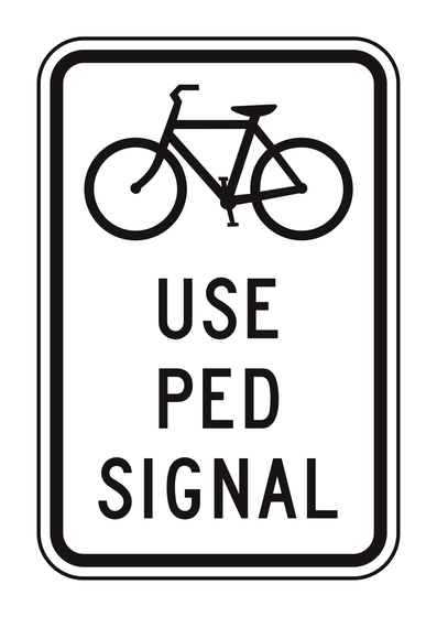 R9-5 Bicycles Use Pedestrian Signal — official FHWA layout