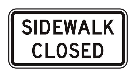 R9-9 Sidewalk Closed — official FHWA layout