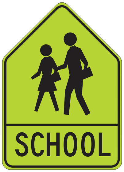 SW24-1(CA) School Crosswalk Warning Assembly A (CA) — sign artwork