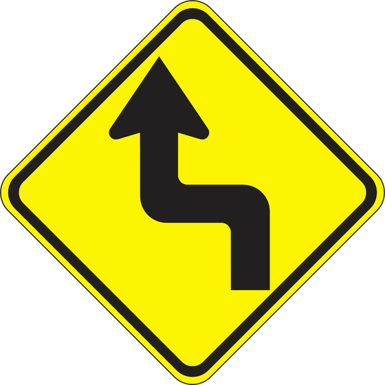 W1-3L Reverse Turn (Left) — official FHWA layout