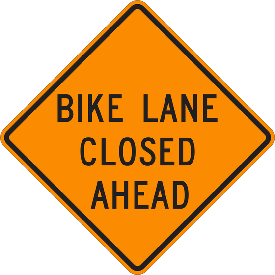 W20-5b Bike Lane Closed — official FHWA layout