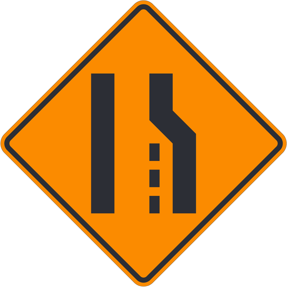 W4-2R Right Lane Ends — official FHWA layout