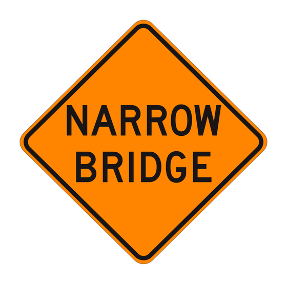 W5-2 Narrow Bridge — official FHWA layout