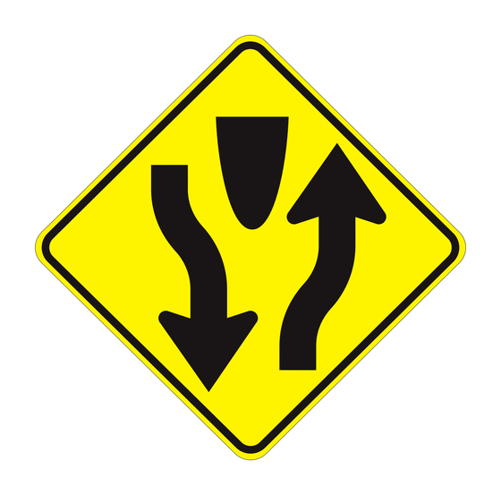 W6-1 Divided Highway — official FHWA layout