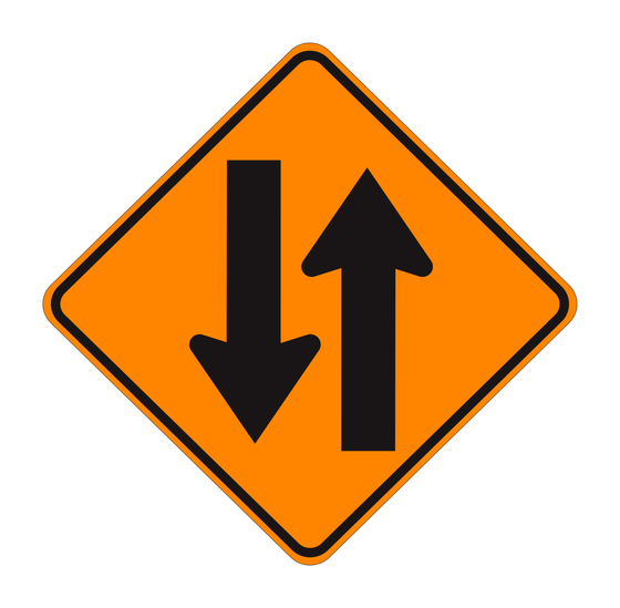 W6-3 Two-Way Traffic — official FHWA layout